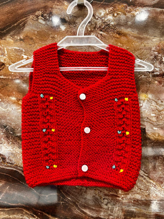 Hand knitted vest