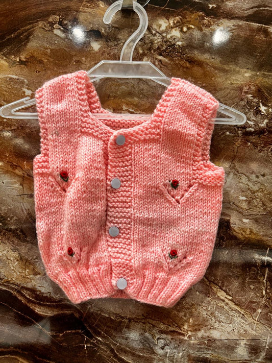 Hand knitted vest