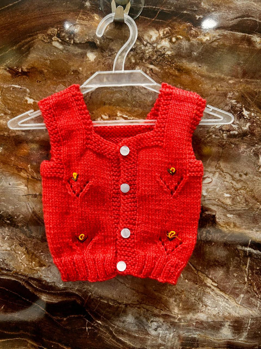 Hand knitted vest
