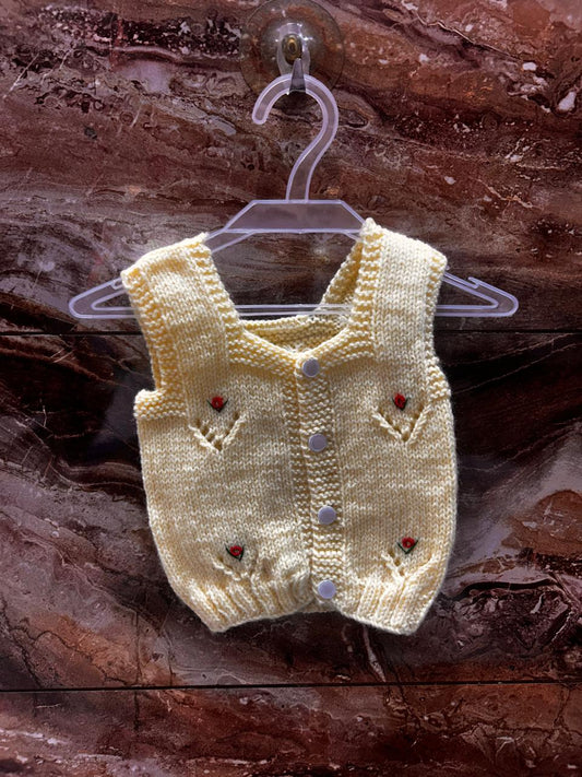 Hand knitted vest